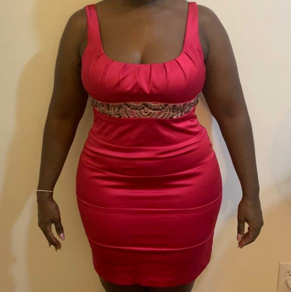 Bisou Bisou Bright Pink Dress with Embellishments